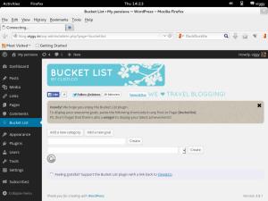 Wordpress BucketList Plugin issue